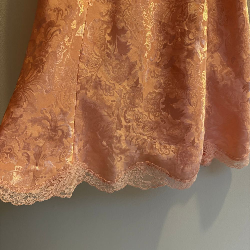 Vintage Victorias Secret Gold‎ Label Medium Slip Dress Satin Chemise Pink Lace - Picture 3 of 13